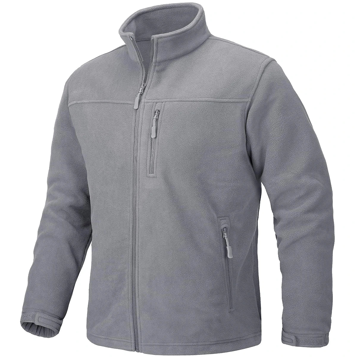 TACVASEN Men's Thermal Warm Fleece Jacket Stand Collar Full Zip Windbreaker Multiple-pockets Outerwear Working Hiking Coat