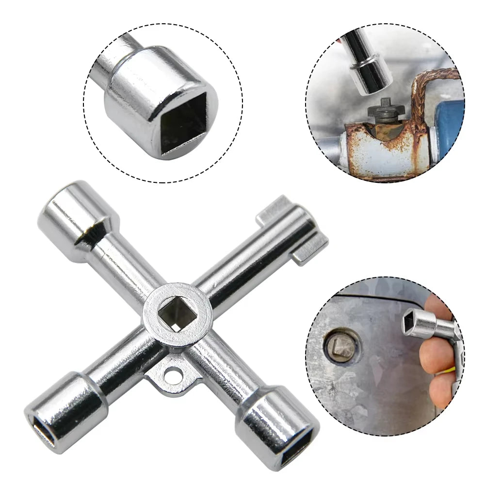 Multi-Functional Phillips Head Switch Wrench, 4-In-1 Portable Alloy Triangular Wrench, Suitable For Elevators, Electrical Cabine