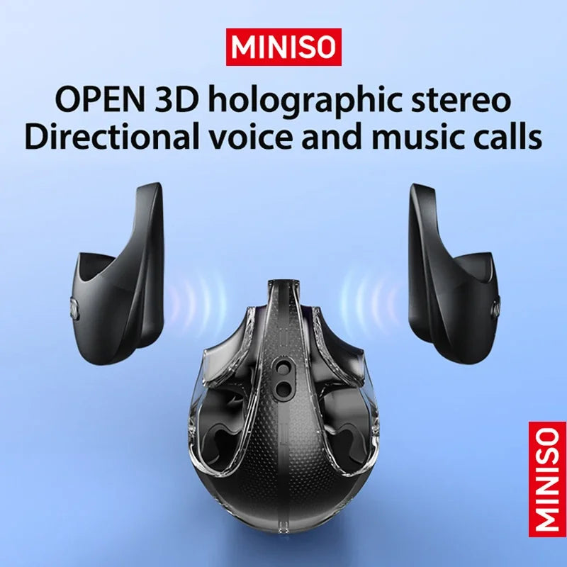 MINISO X15 Pro Bluetooth 5.4 Earphones Sports Wireless Headphones Ear Hook Game Erazer Earbuds with Mic for IOS Android