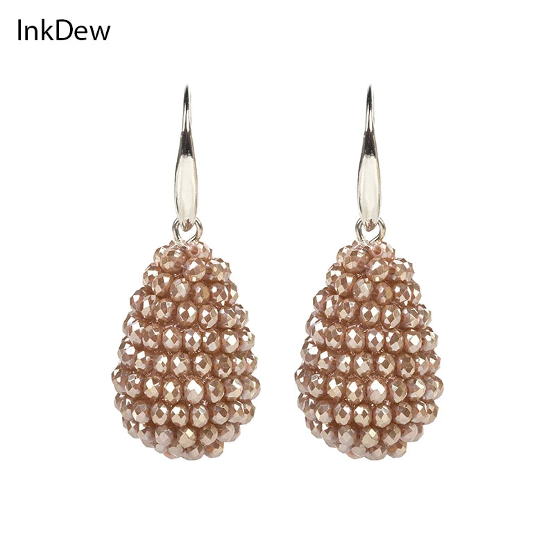 INKDEW Long Drop Earrings Beaded Multicolor Handmade Threading Crystal Big Earrings for Women Gift oorbellen Jewelry boho EA005