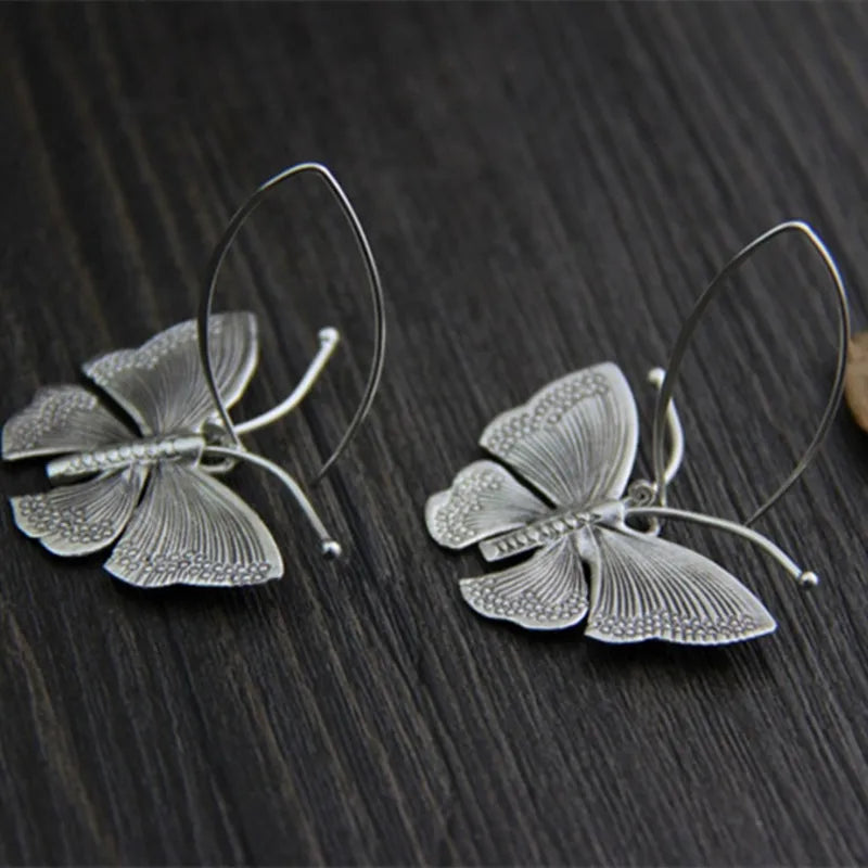 Retro Butterfly Earrings Simple Atmosphere Style Earrings Temperament Fashion Minority Design Ear Jewelry Women's New Style