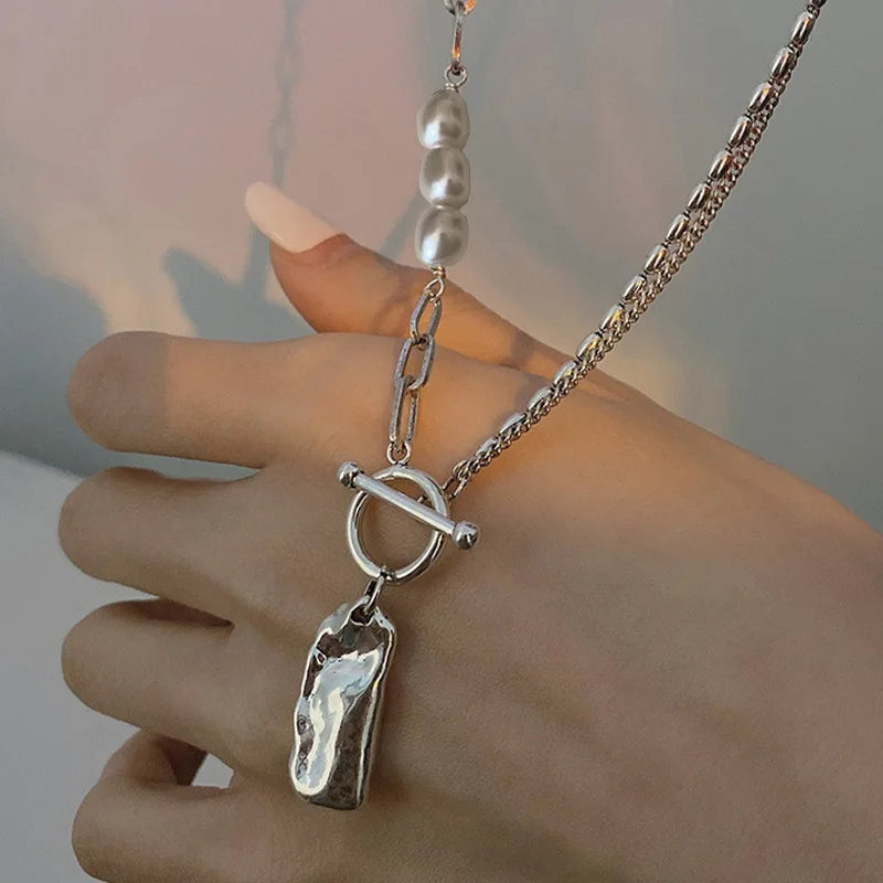 925 Silver Necklace Punk Wealth Good Wish Matte Ball Bread OT Clasp Stackable for Women Girl Jewelry Gift Dropshipping Wholesale