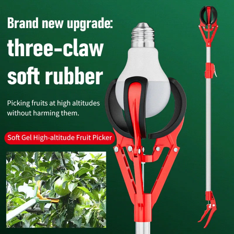 Garden fruit and vegetable picking tools high pruning retractable lengthened three claws