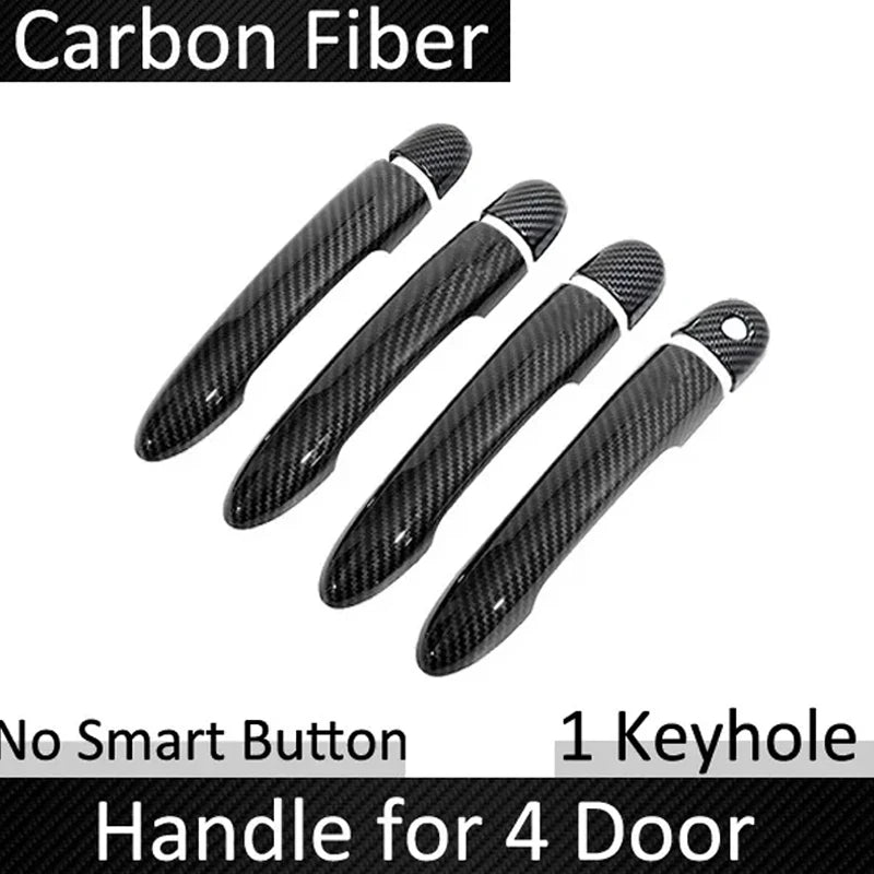 Car Door Handle Covers For Renault Megane II MK2 2003~2007 2008 Imitation Carbon Fiber Or Chrome Door Auto Stickers Accessories