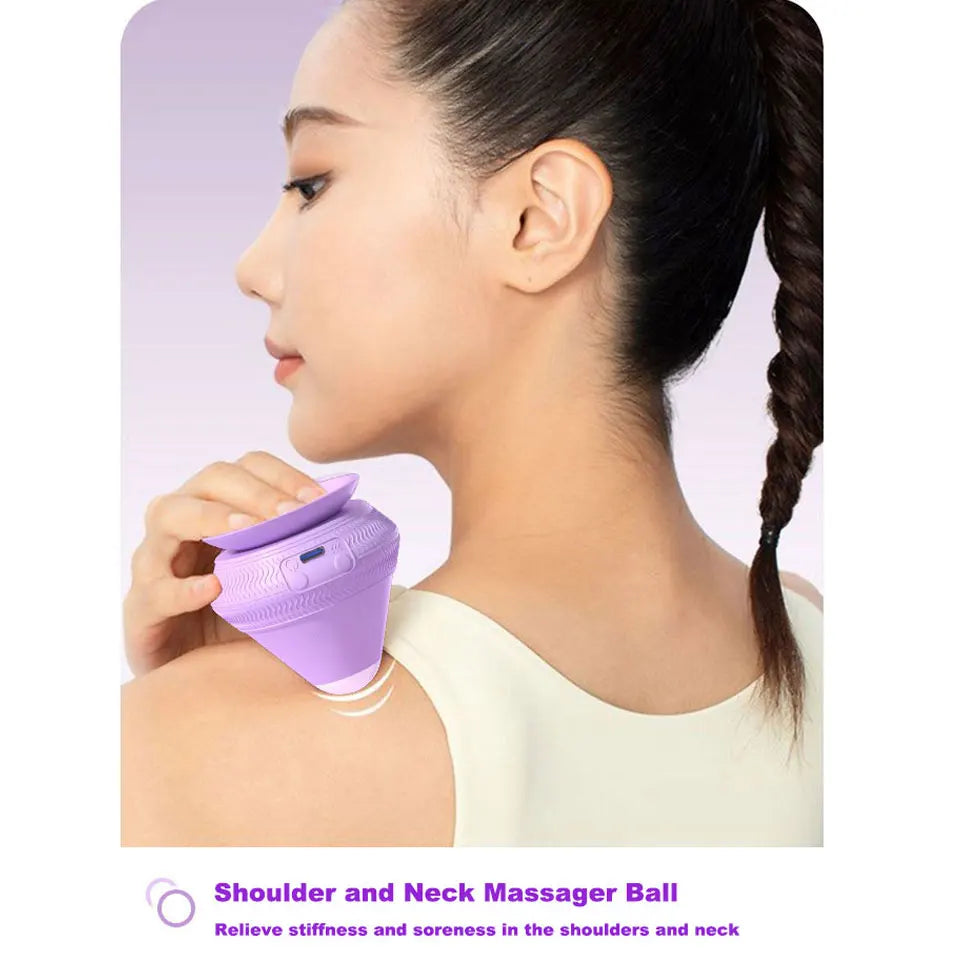Fitness Relaxation Massager Ball Silicone Massage Ball 2 Gear Vibrating for Pain Relief Waist Back Neck Shoulder