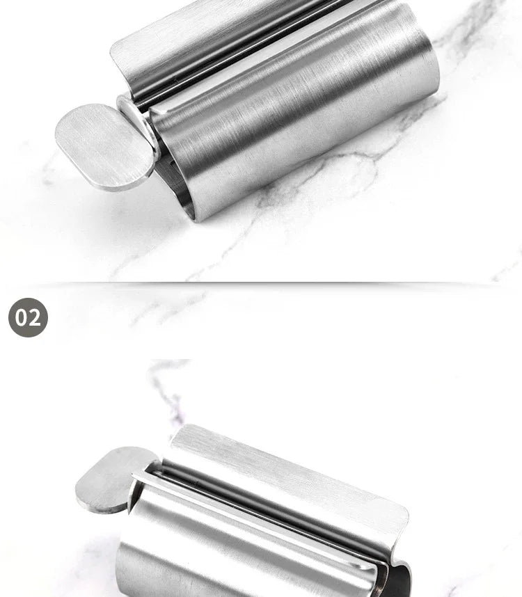 Bathroom Accessories Set Rolling Toothpaste Squeezer Tube Stainless Steel Toothpaste Dispenser Toothpaste Cosmetic Storage Rack