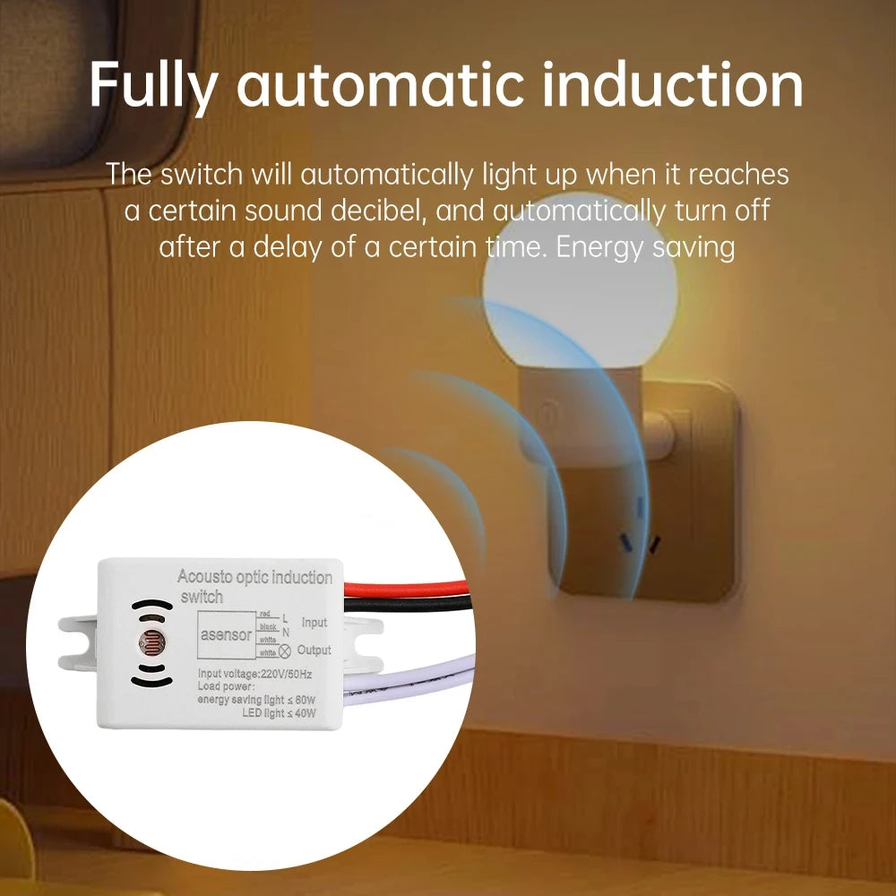 Sound Voice Sensor Switch Smart Switches Module Detector Auto ON/Off Switch Voice Control Switch Stair Corridor Home Improvement