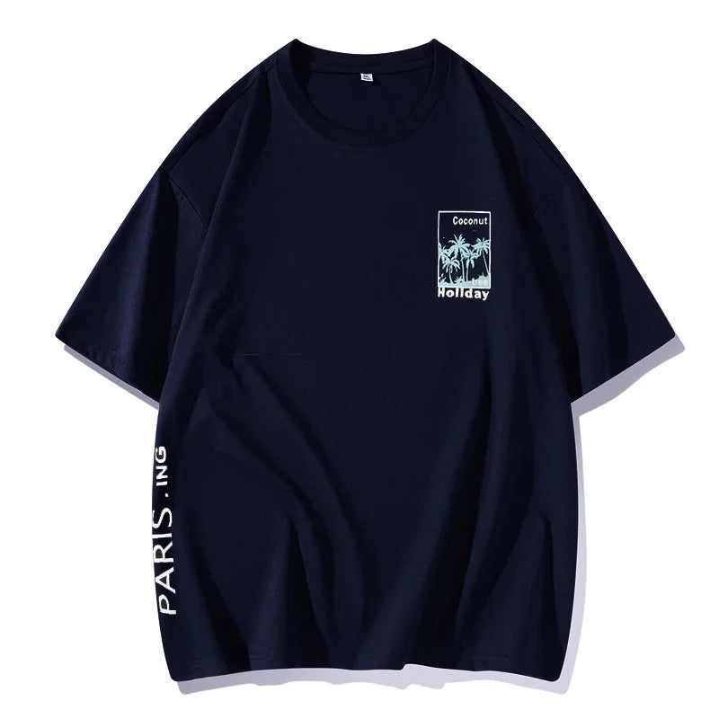 1pc/2pcs Men's T-shirt Shorts Set Plus Size 180KG Summer Casual Short-sleeve Tees Sportswear Fashion Male Round-neck Tops Shorts