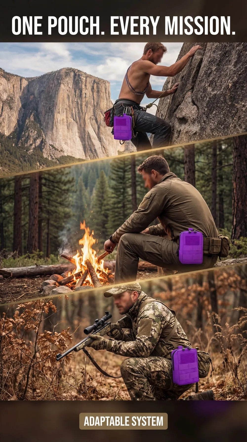 Tactical MOLLE Pouch EDC Utility First Aid Kit Bag Outdoor Waist Pack Water Resistant Nylon Gear Organizer for Hiking Camping
