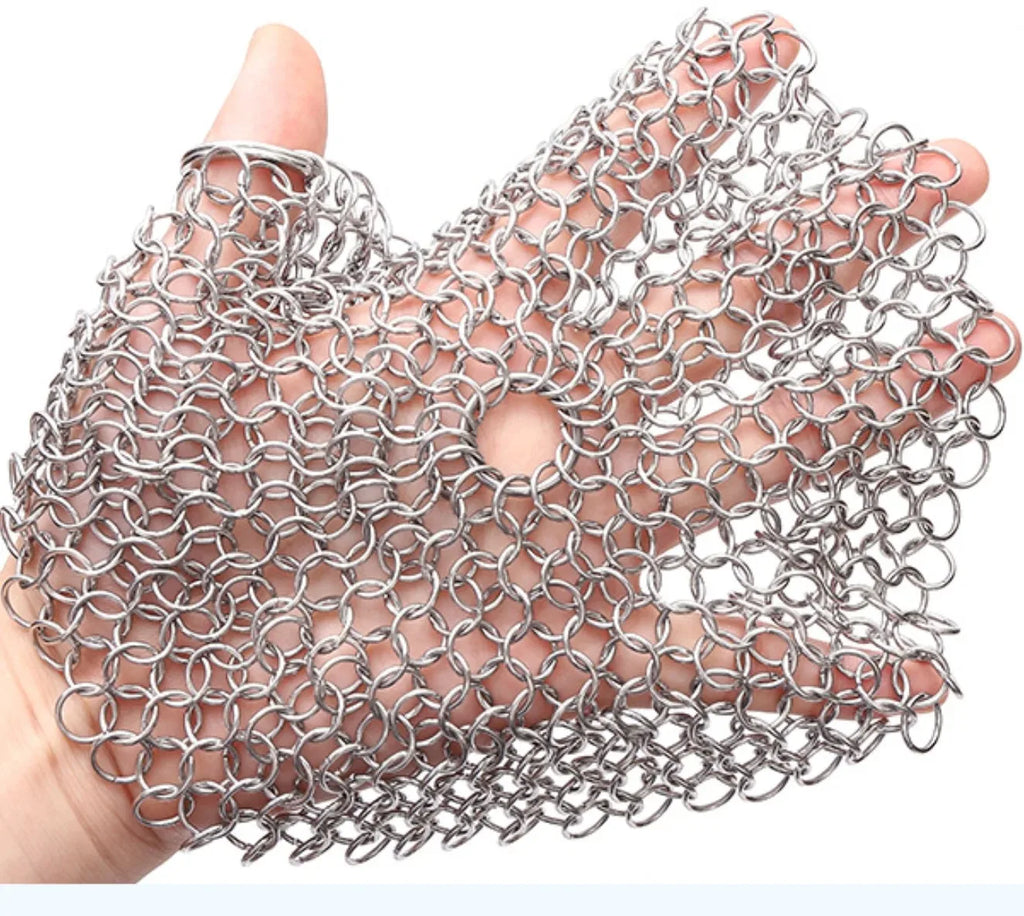 Multi-Size Metal Washing Mesh Cleaner, Durable Stainless Steel Scourer to Remove Rust, Burnt Food from Kitchen Cookware
