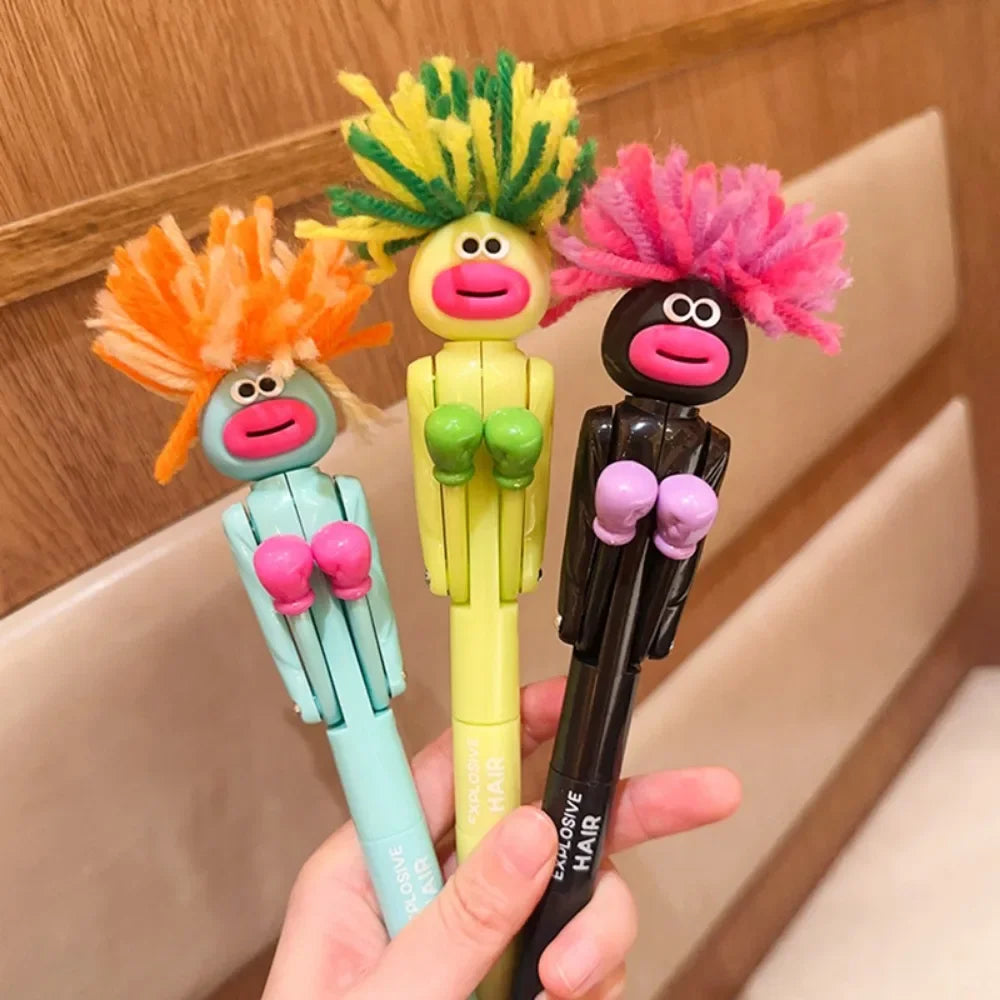 Hair-fried boxing pen creative decompression cartoon ballpoint pen student high value gel pen cutetoygift.Interactive boxing pen