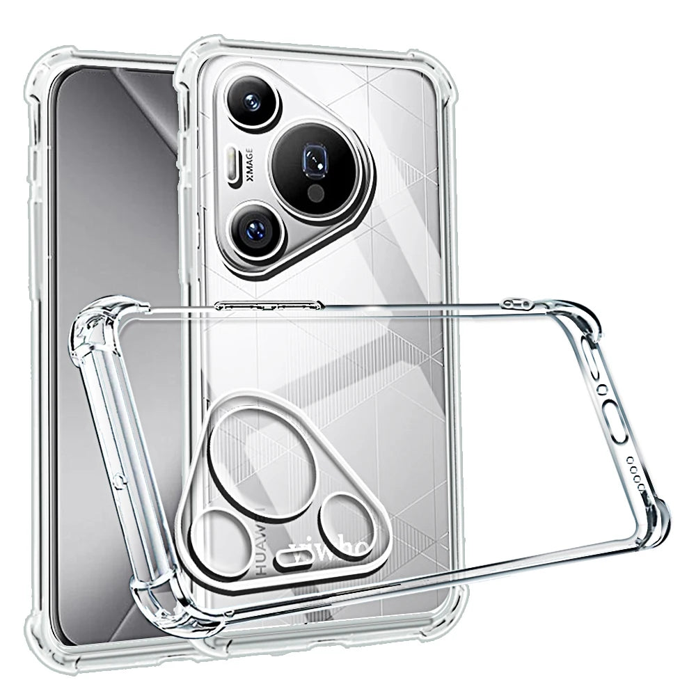 Shockproof Phone Case For Huawei Pura 70 Pro Plus Ultra Transparent Clear P70 P60 P50 Pro Soft TPU Back Protective Covers