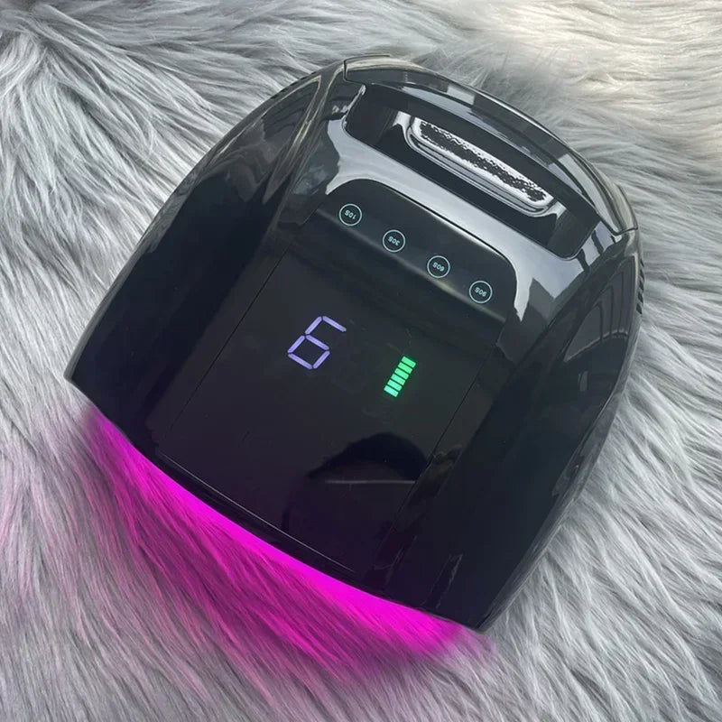 96W Mirror Reflective Nail Lamp with Metal Pad Cordless Manicure Dryer Wireless UV Light for Nails Rechargeable Nail UV LED Lamp