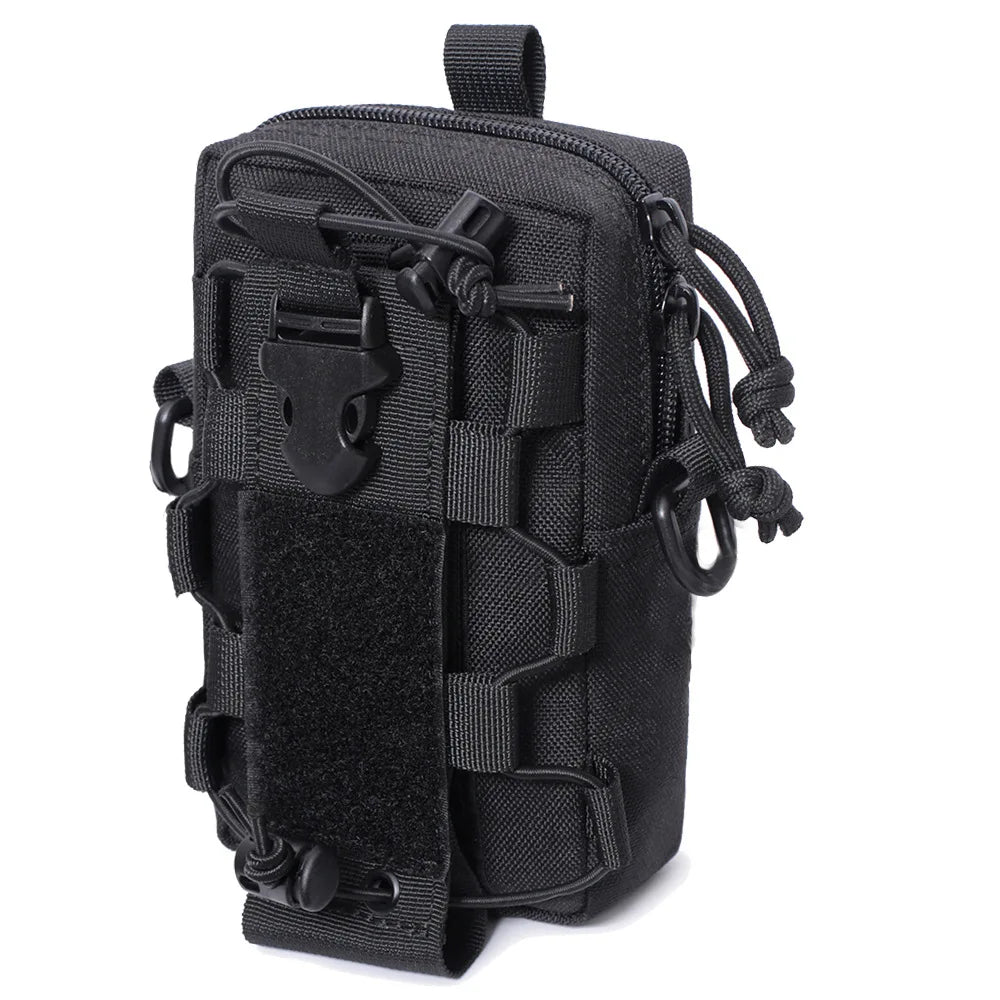 Molle EDC Water Bottle Pouch Canteen Kettle Carrier Holder Outdoor Sports Phone Holder Travel Camping Hiking Hunting Waist Bag