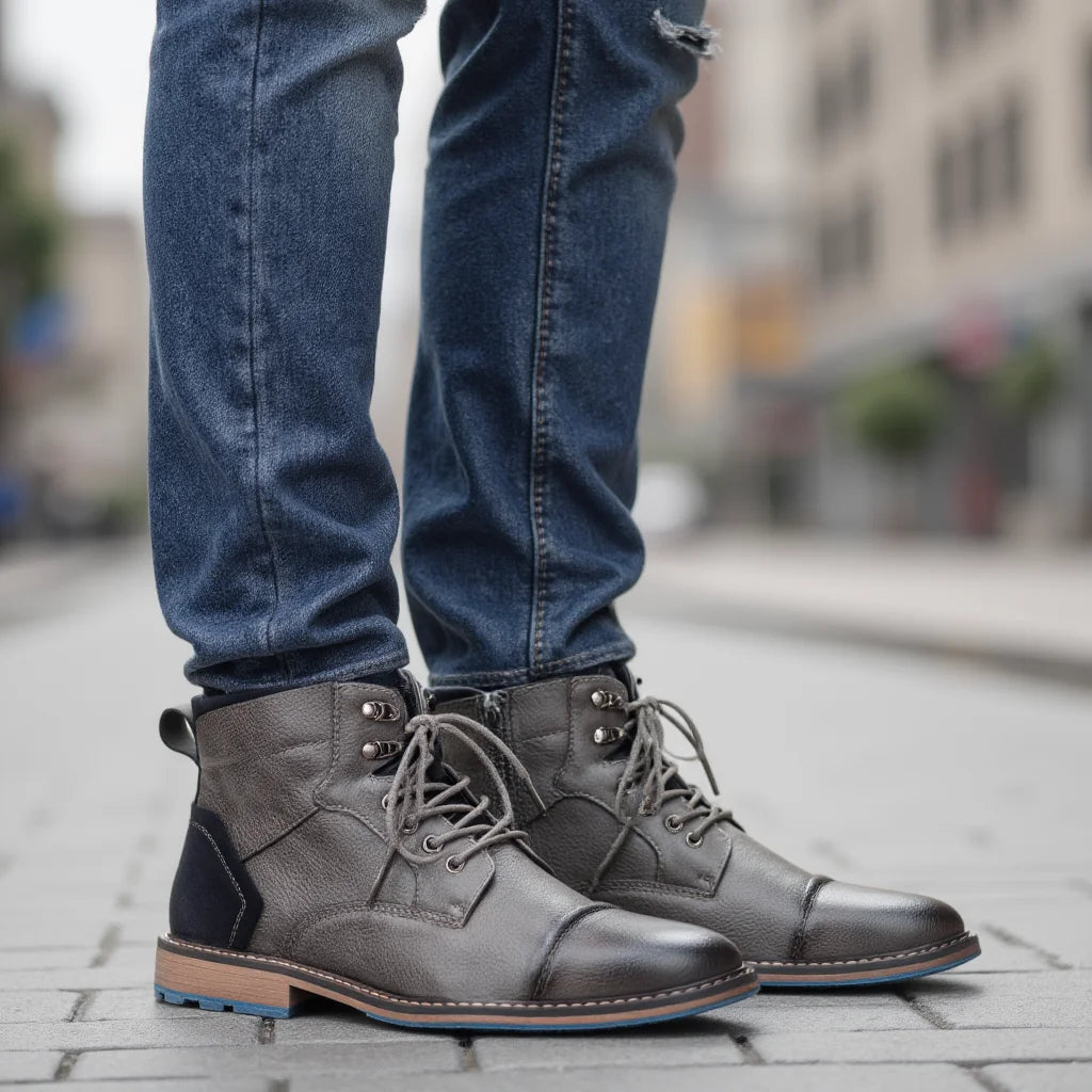 Size 7-13 Ankle Boots For Men Men's Leather boots Brand Boot for men #AL605