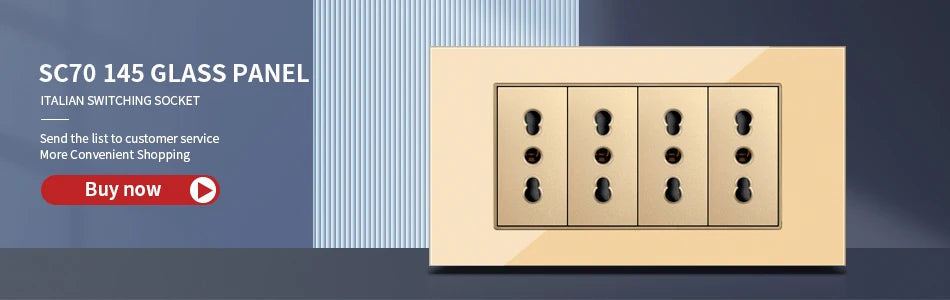 DELEFU Glass SC70 Panel 145mm Black Italian Standard USB C-type Fast Charging Wall Socket Switch TV Telephone CAT5 CAT6
