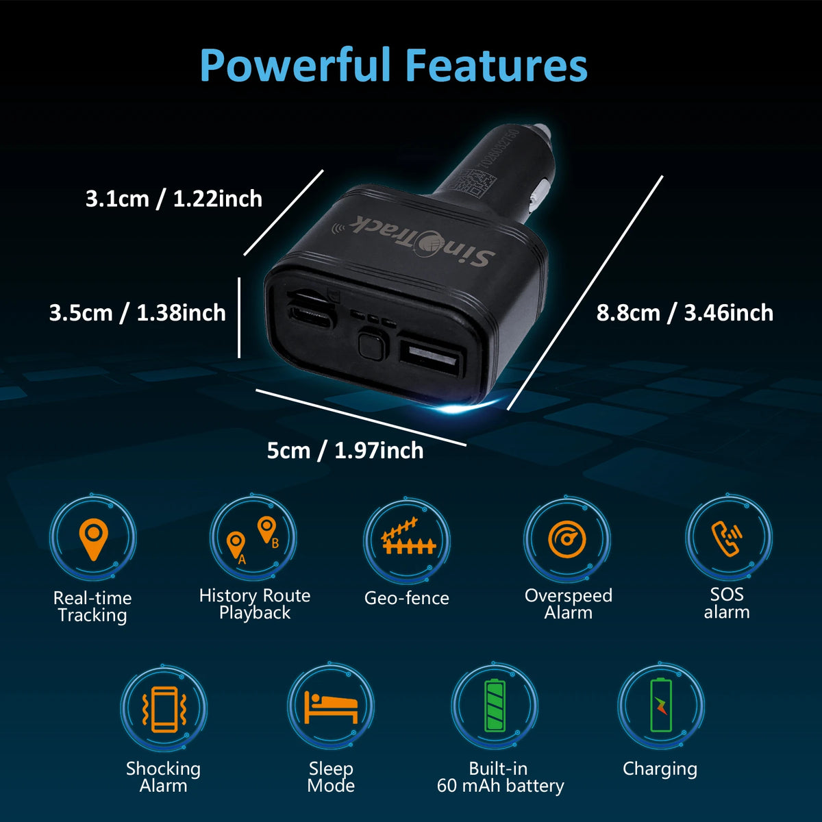 SinoTrack 4G USB Car Cigarette Lighter GPS Tracker ST-909L Car Phone Charger with Free Online Tracking APP