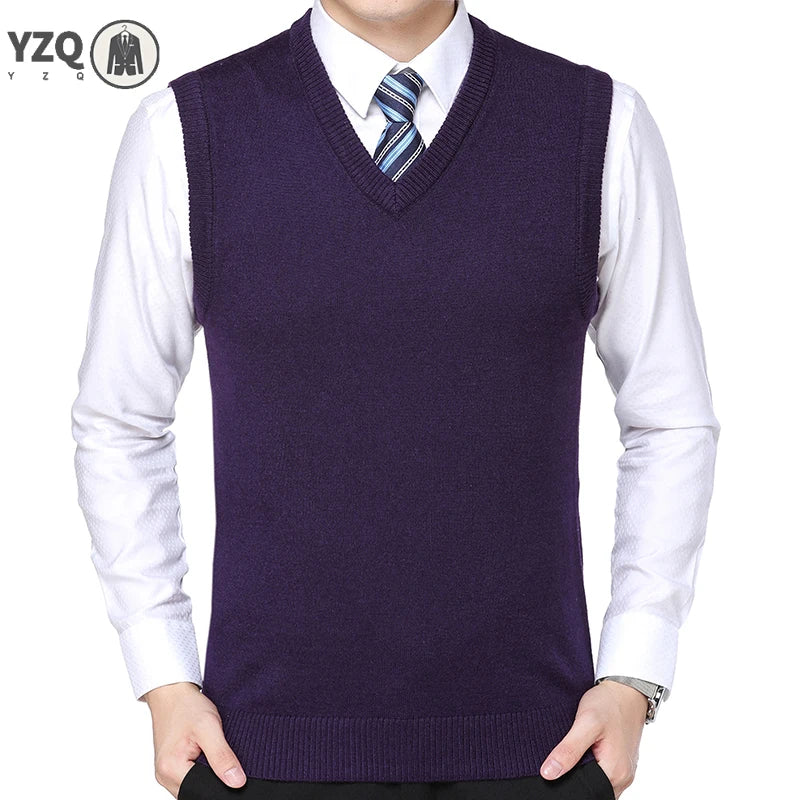 Men's Casual Sweater Vest Warm and Comfortable Vest in Autumn and Winter