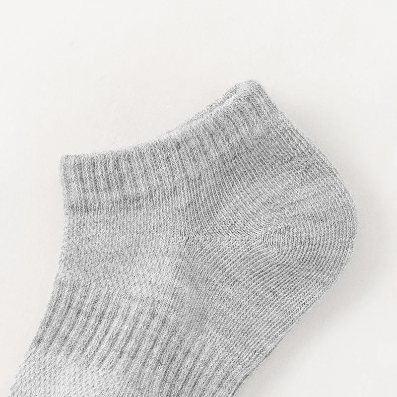 6 Pairs Kids Socks Breathable Mesh Girls Ankle Socks White Black Solid Colors Boys Sports Socks for Spring Summer