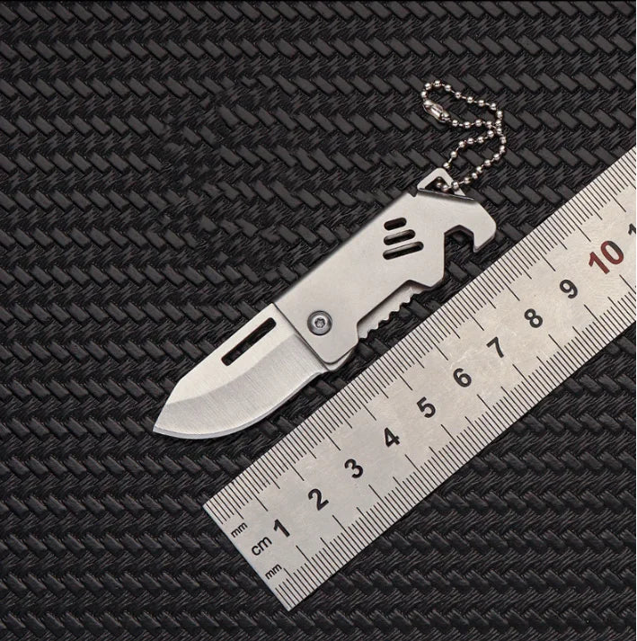 Small Steel Cannon Outdoor Folding Knife D2 Steel Mini Portable Open Box Disassembly Express Keychain Pendant