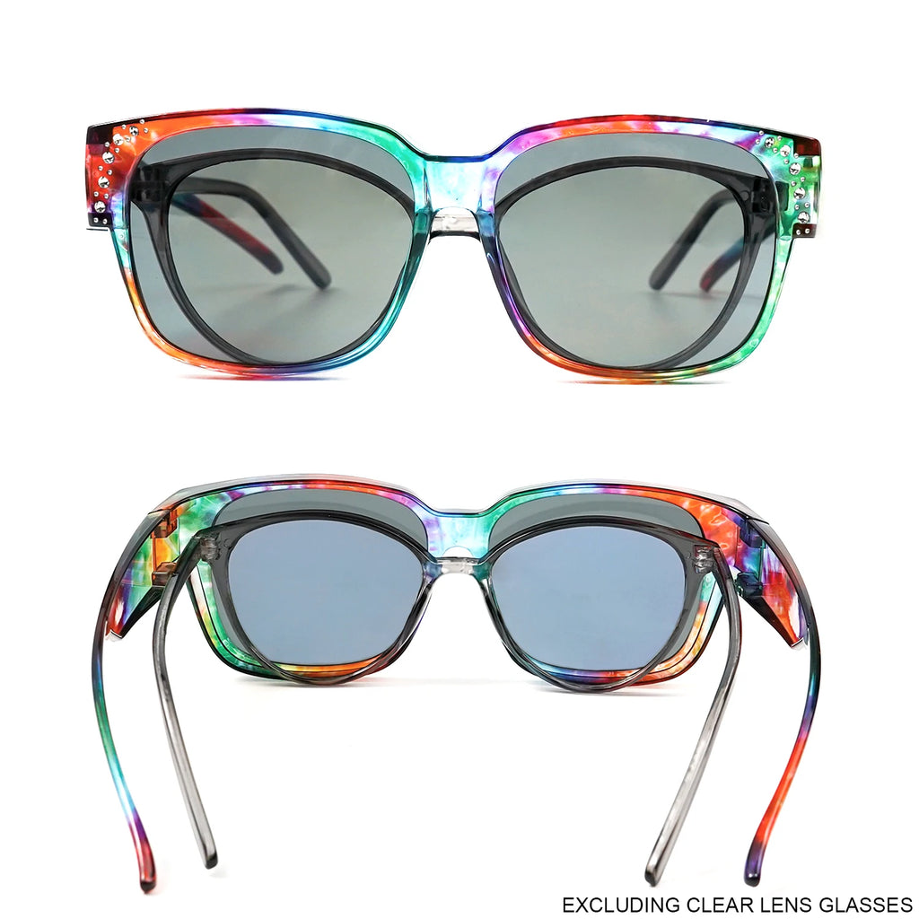Oversized Square Fashion Sunglasses - Decorative Lenses for Fashion & Style, Stylish Eyewear, Elegant Eyewear Fashion Glasses