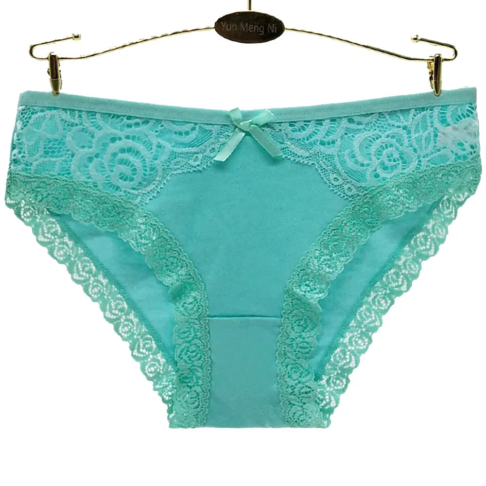 Women Underwear Cotton Sexy Lace Ladies Knickers Panties Low Waist Everyday Briefs 6 pcs/lot