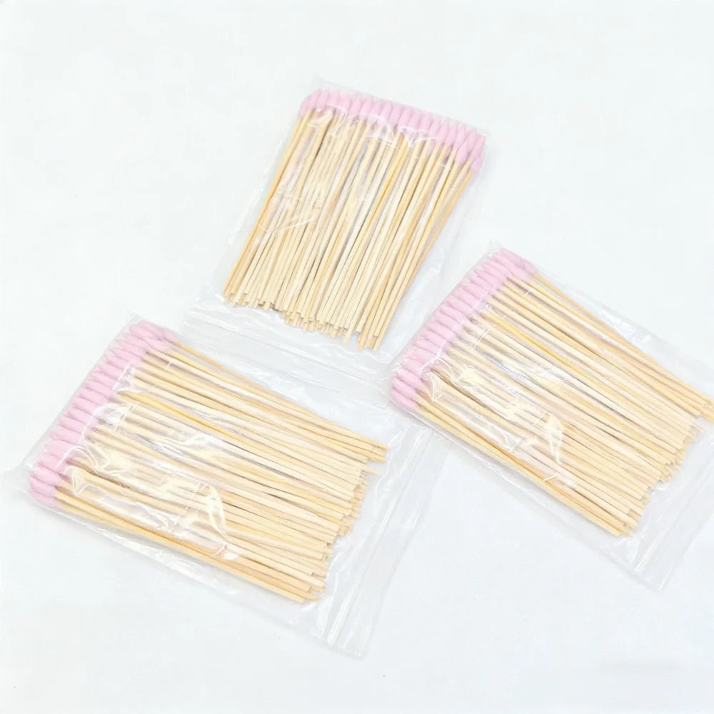 100/300/500pcs Double Pointed Cotton Swab Applicators - 6 Inch Long Cotton Swabs for Tattoo, Cleaning, Makeup & Ear Cleaning