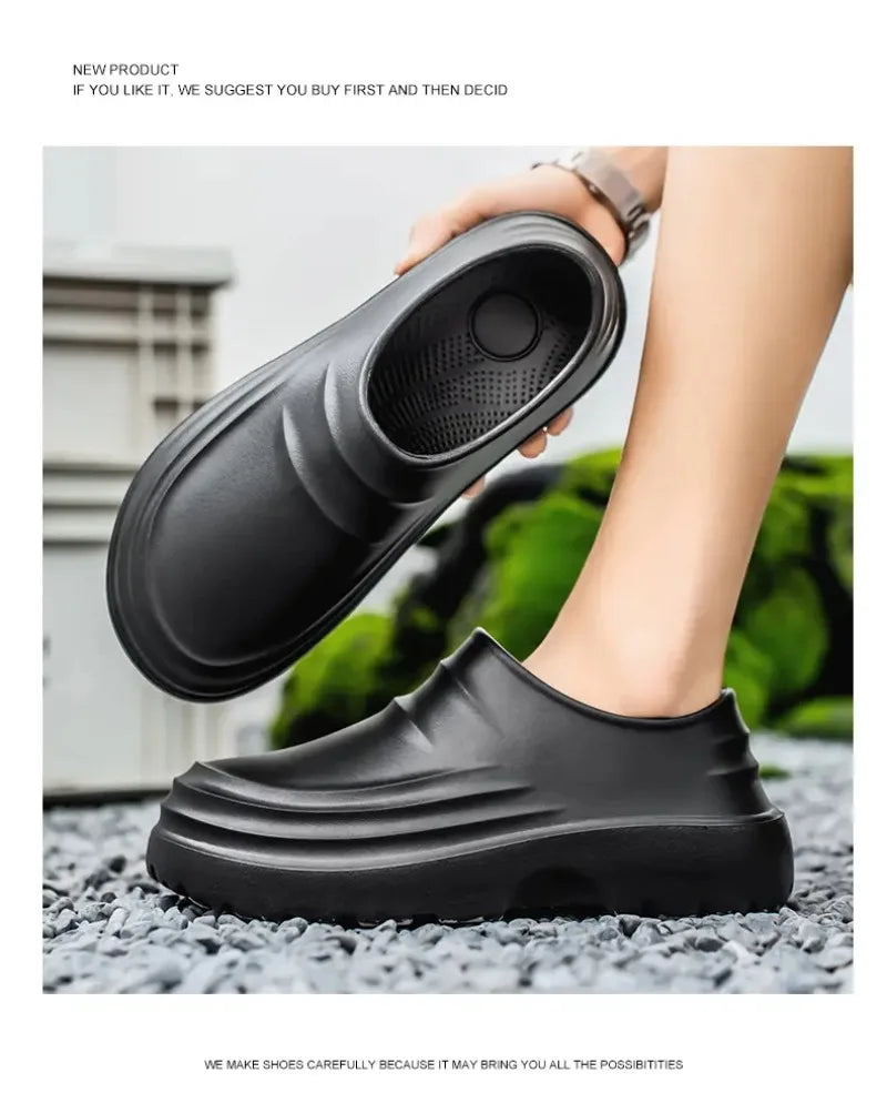 Men's Chef Shoes Summer Spring and Autumn Slippers Men Kitchen Shoes Couple Waterproof Shoes Women Chef Shoes EVA Man Sandals