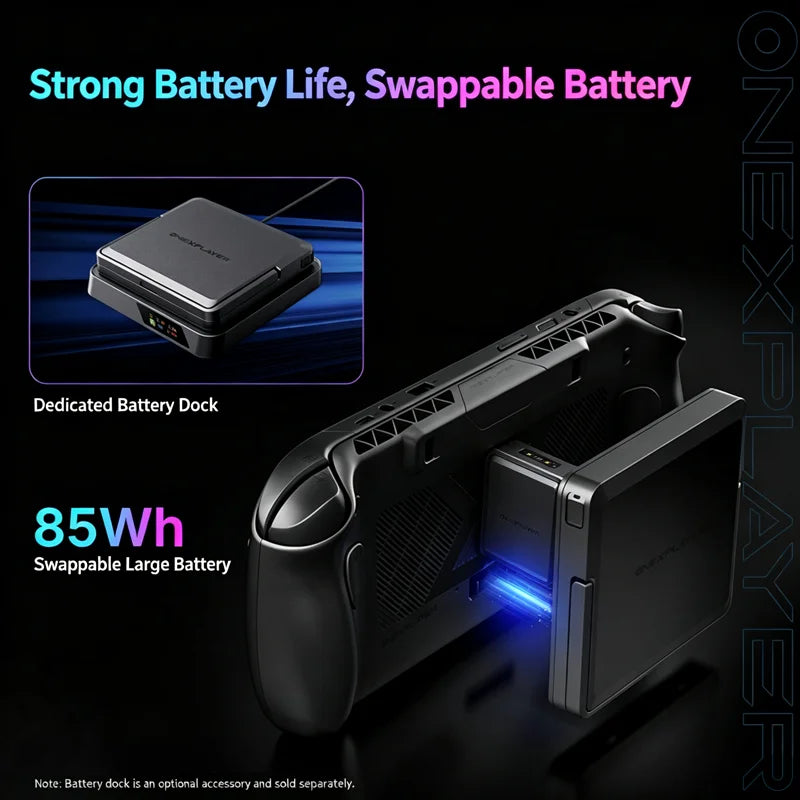 OneXPlayer APEX AIR Windows Handheld Game Console Intel Arc G3E 8" 120Hz VRR Screen 85Wh Swap Battery Dual SSD Cooling Gaming PC