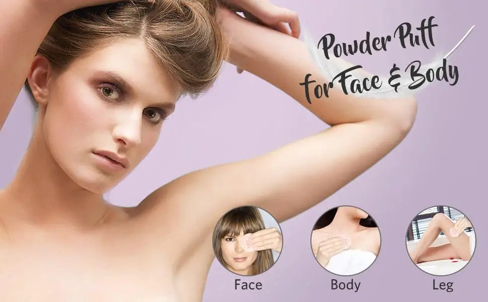 5pcs Powder Puff Cotton Cosmetic Powder Makeup Puffs Pads Makeup with Ribbon Face Powder Puffs for Loose and Foundation