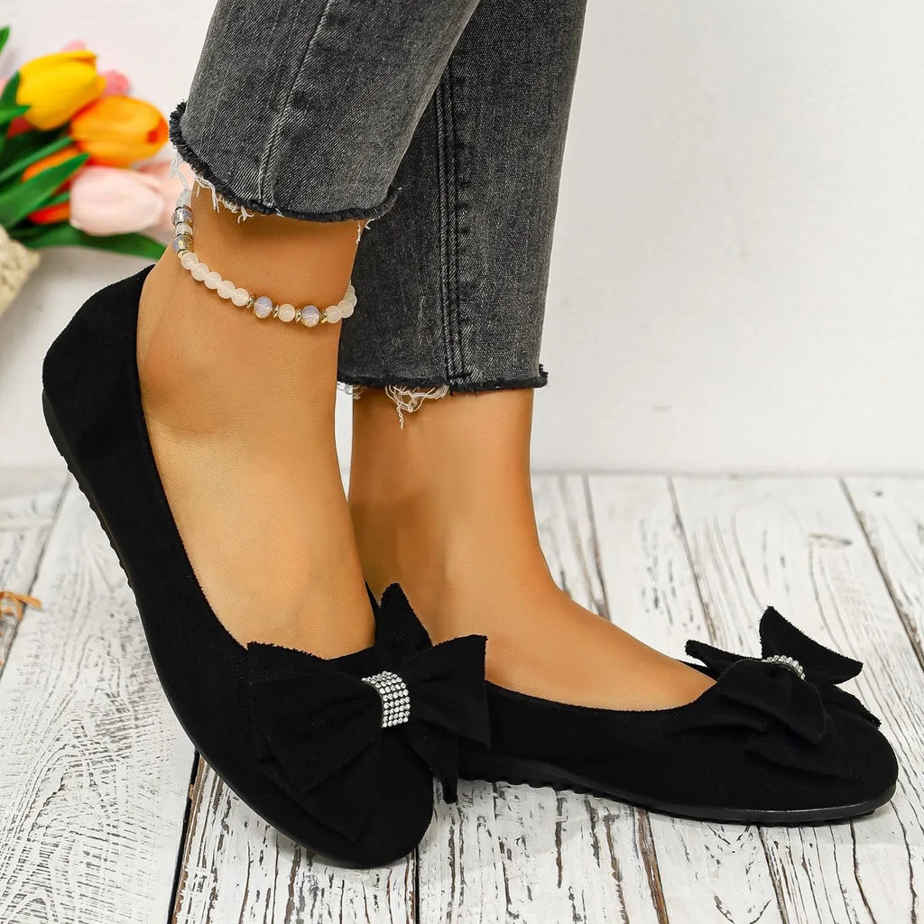 Women Flats Shoes 2026 Summer New Bow Pointed Toe Female Loafers Walking Fashion Sneakers Casual Shallow Breathable