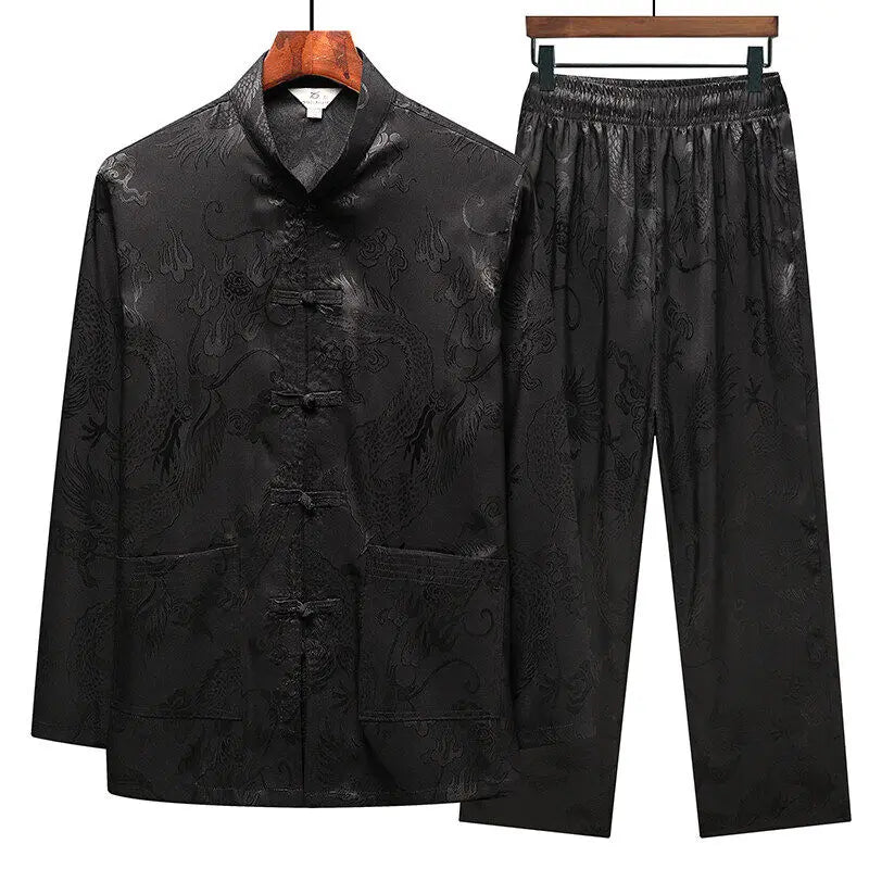 Shirts + Pants 2026 summer long sleeve Sportswear Men's Casual Sets Man Fashion Chinese style men shirts and trousers size M-4XL