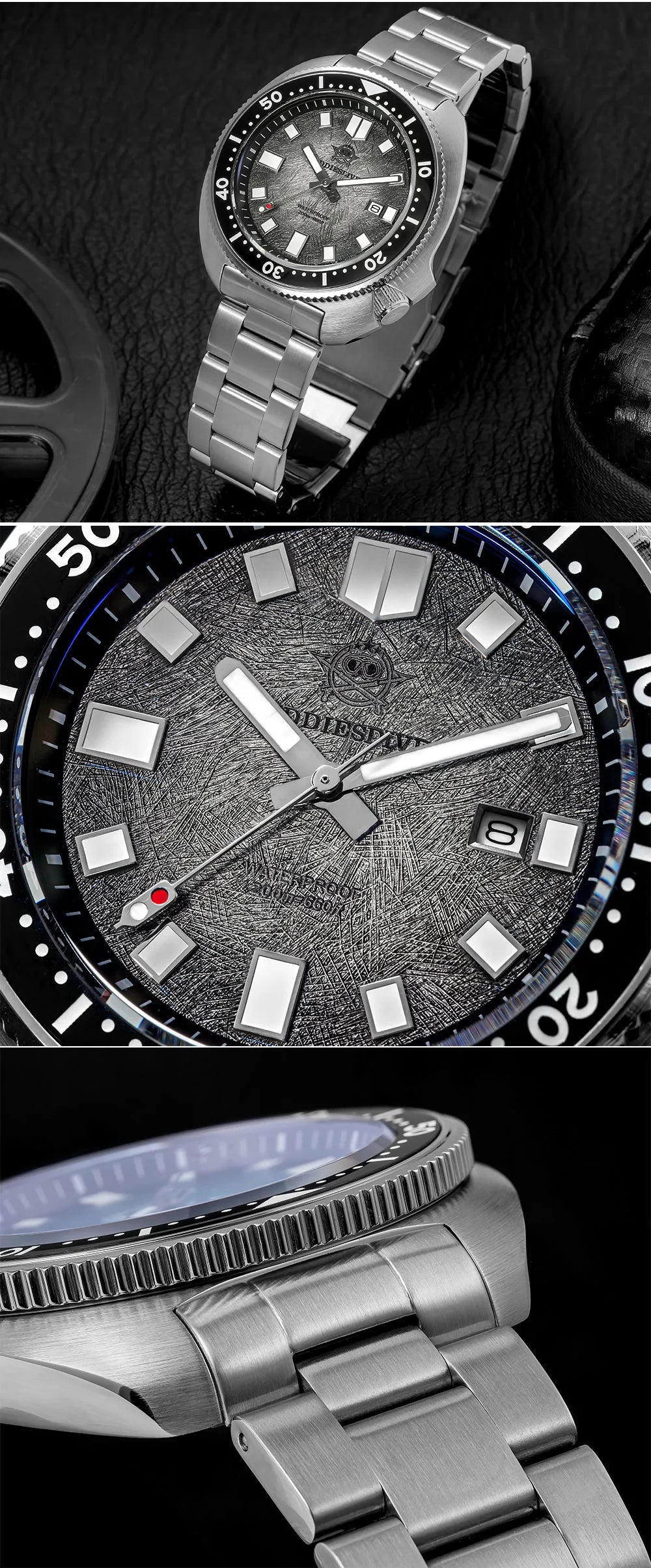 ADDIESDIVE New AD2511 Men's Quartz Watches 41mm Turtle Design Sapphire Glass AR Coated BGW9 Luminous Waterproof 200M Diver Watch
