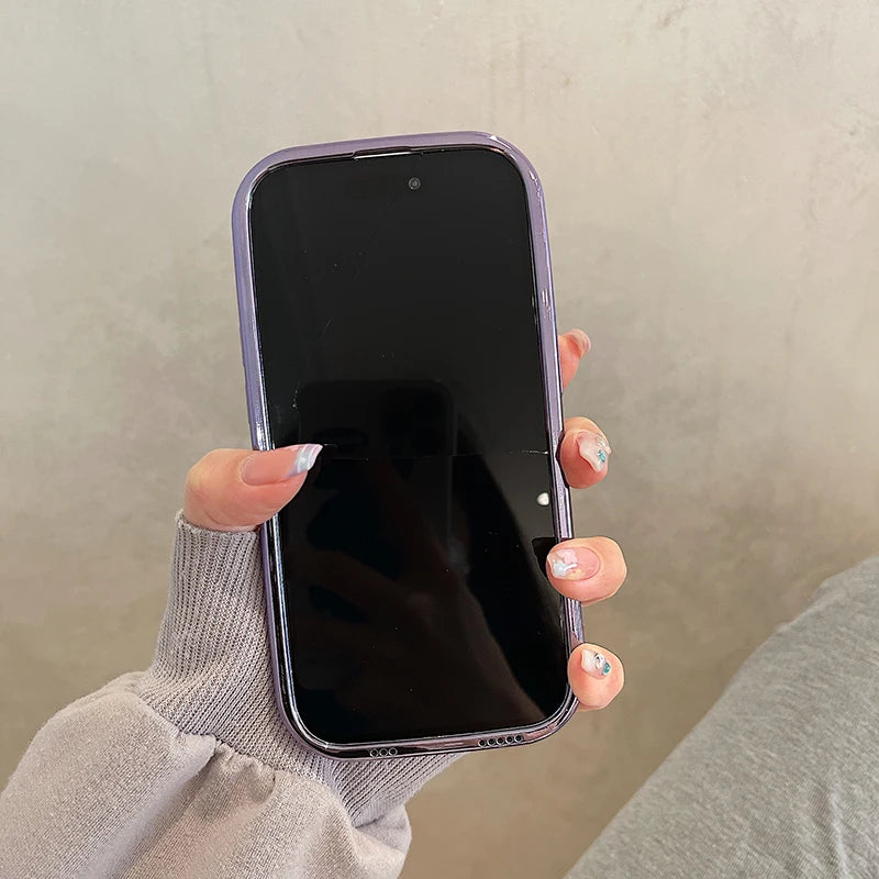 Glossy Laser Meteorite Texture Plating Phone Case For iPhone 11 12 13 14 15 16 17 Pro Max Air Plain Color Anti-knock Cover