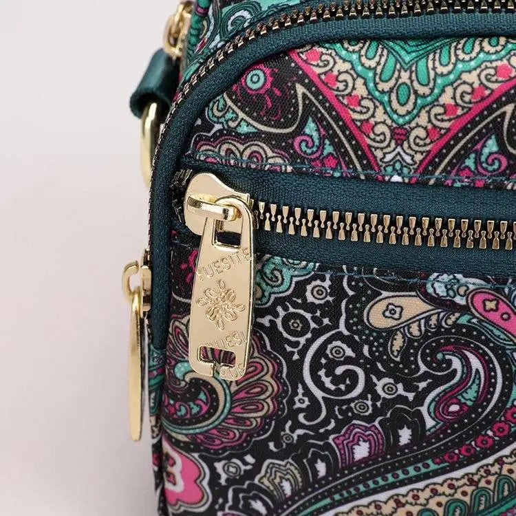 New Nylon Canvas Bag Large Bag Waterproof Shopping Bag Large Capacity Floral Shoulder Handbag Women Bag Mother Bag