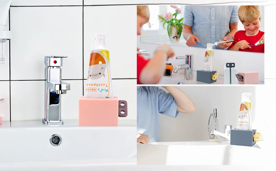 Toothpaste Squeezer Rolling Tube Toothpaste Squeezer with Frosted Handles Toothpaste Holder Stand Bathroom Organizer