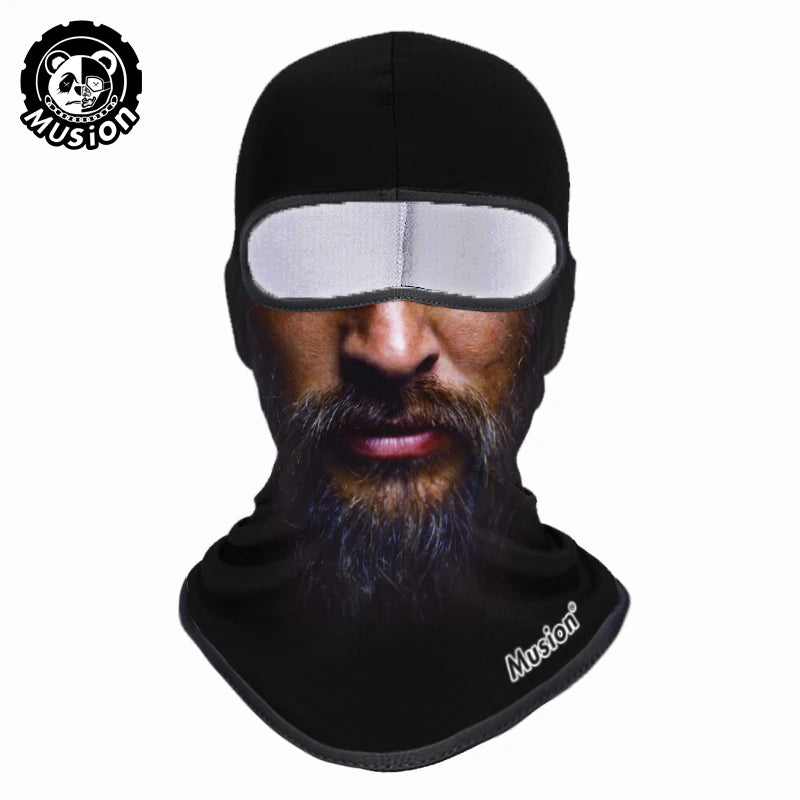 Musion Balaclava Helmet Liner Full Face Mask Skull Print Moto Topeng Muka Rider for Cycling and Riding Motorcycle