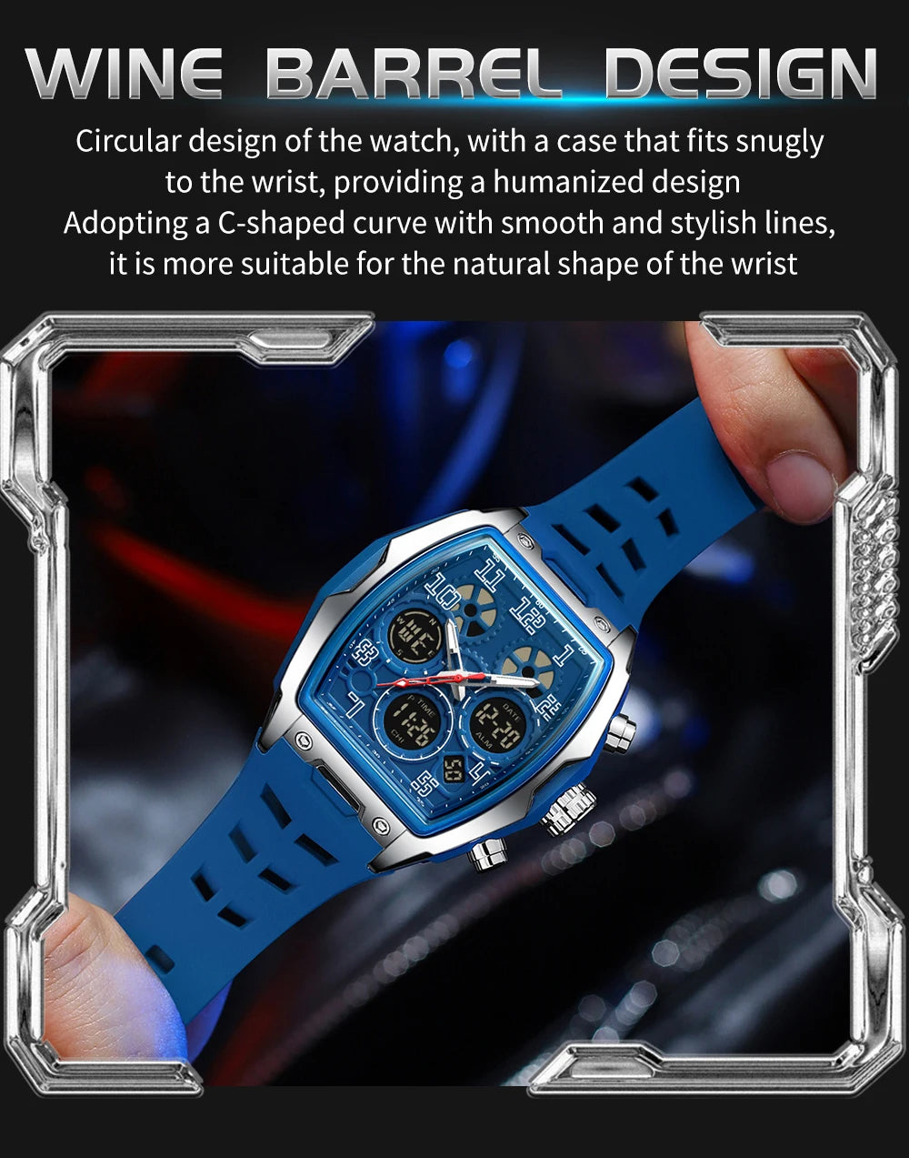 SANDA Fashion Men's Sports Electronic Watch Multi functional Date Countdown Waterproof LED Night Light Men's Electronic Watch