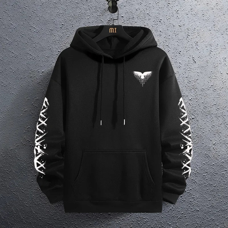 2025 Brand New Black Sweatshirts Autumn Winter Male Daily Casual Sporty Jogging Hoodie Men's Outwear Fashion Pullover