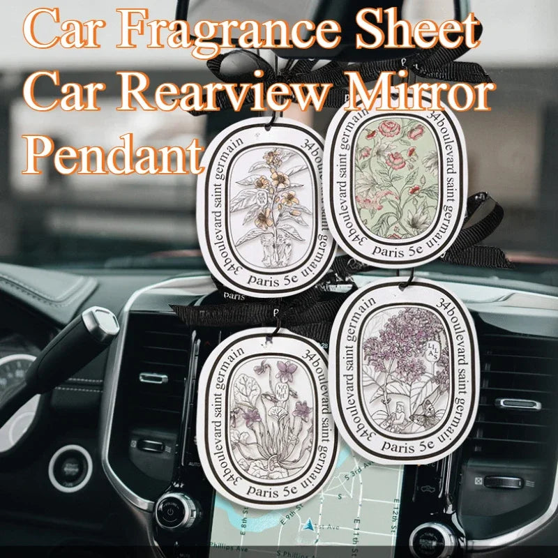 Car Fragrance Tablet Car Air Purifying Perfume Fragrance Hanging Decoration Deodorizing Fragrance Card Car Accessories Interior