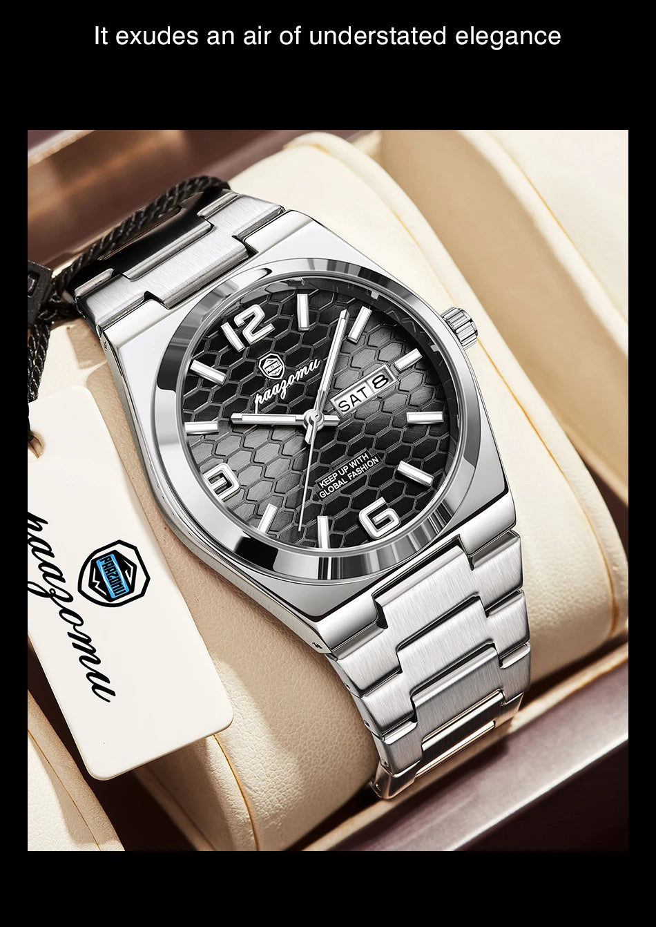 PAAZOMU Luxury Brand Man Watch Waterproof Luminous Date Week Men's Quartz Wristwatch Stainless Steel Fashion Sports Men Watches