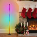 Smart RGB LED Floor Lamp with Remote Control and USB Port, APP-Controlled Ambient Light for Living Room Bedroom