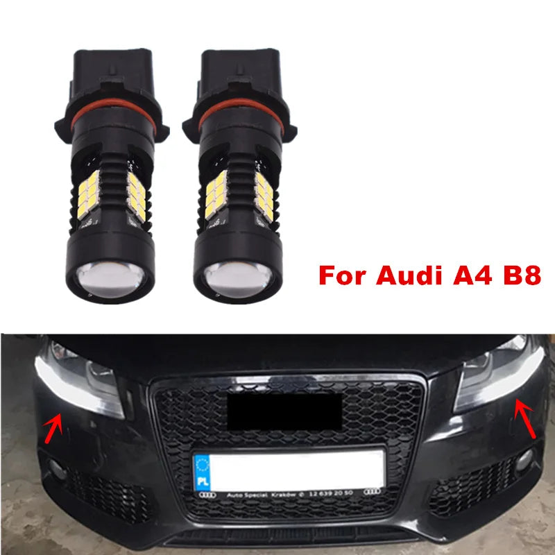 For Audi A4 B8 NonFL 2008 2009 2010 2011 2012 2pcs CANBus P13W 21SMD LED Daytime Running Light DRL Bulb