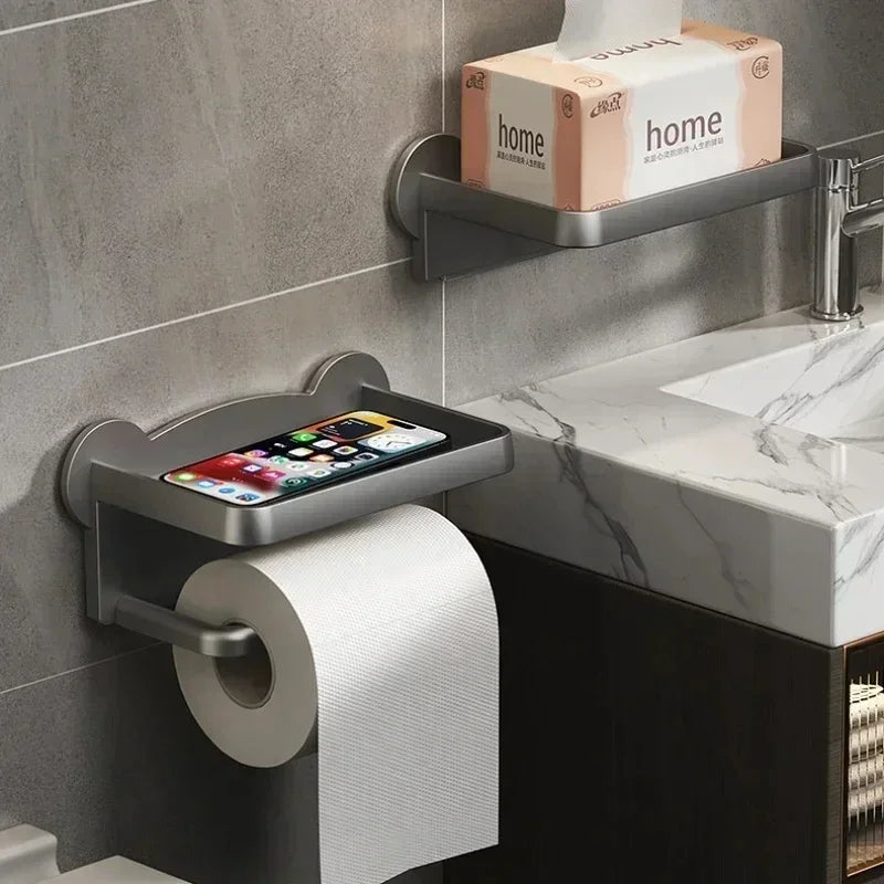 Aluminum Alloy Toilet Paper Holder Tissue Rack Bathroom Tissue Holder for Bathroom Storage Shelf Bathroom Accessories