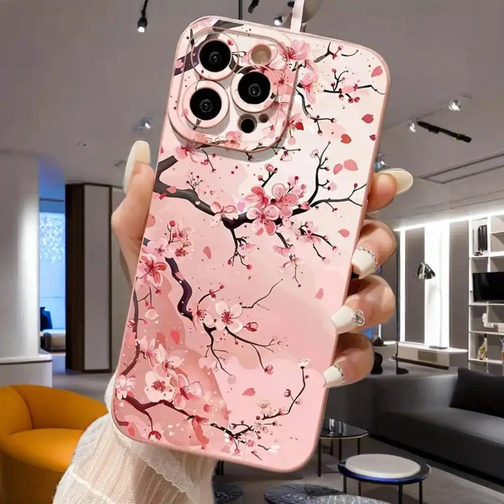 Butterfly & Floral Design Shockproof Phone Case for iPhone 7 8 16 15 16E XR XS X Plus 16 15 14 12 13 11 Pro Max SE2 Matte Cover