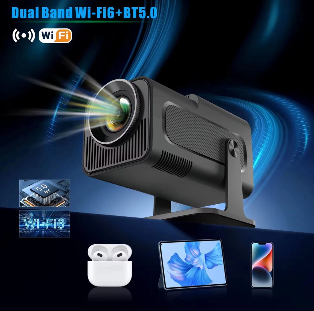 Portable  Projector, 4K Supported , WiFi 6 Bluetooth 5, Auto Keystone Correction, Android 11 Smart Home Theater Movie Projector