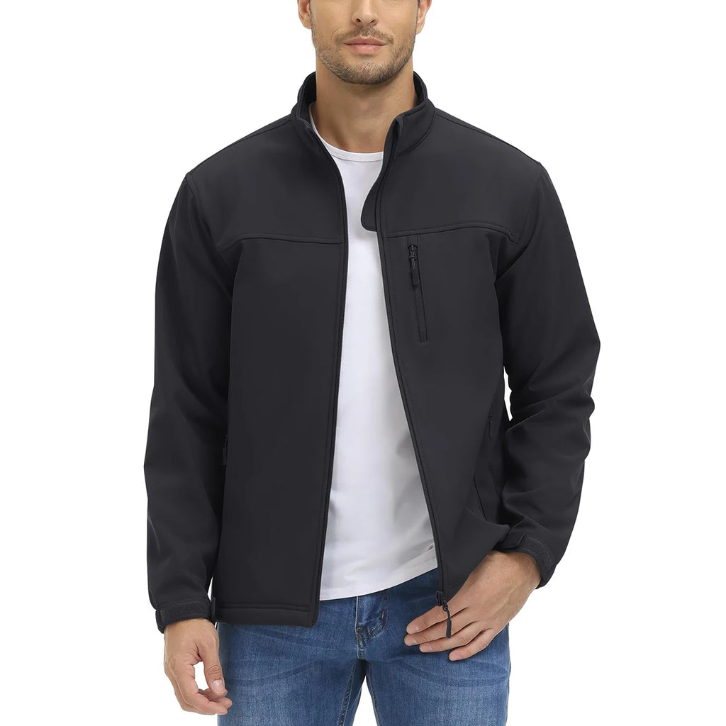 TACVASEN Blusão Impermeável para Homem Caminhada Outdoor Fecho Completo Corta-vento Forro Polar Quente Outono Inverno Trabalho Casaco Casual