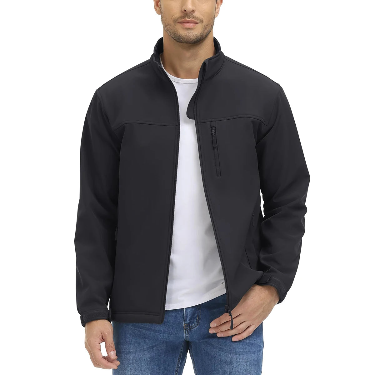 TACVASEN Blusão Impermeável para Homem Caminhada Outdoor Fecho Completo Corta-vento Forro Polar Quente Outono Inverno Trabalho Casaco Casual