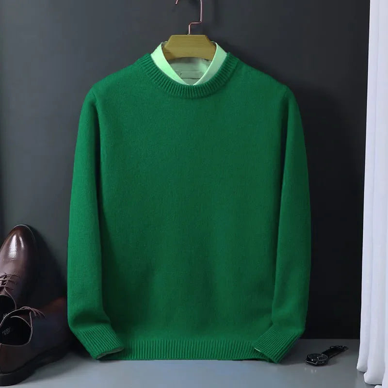 Hot Sale Cashmere Men's Sweater O-Neck Knitted Jumpers Long Sleeve Male Pullover  Soft Warm Woolen Fashion Clothing Big Size