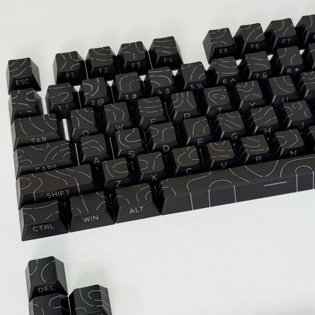 Lines Sided Shine Through Keycaps Cherry Profile Black White 97/133 Keys Customer keycaps for Mechanical Keyboard 60% 65% 75%